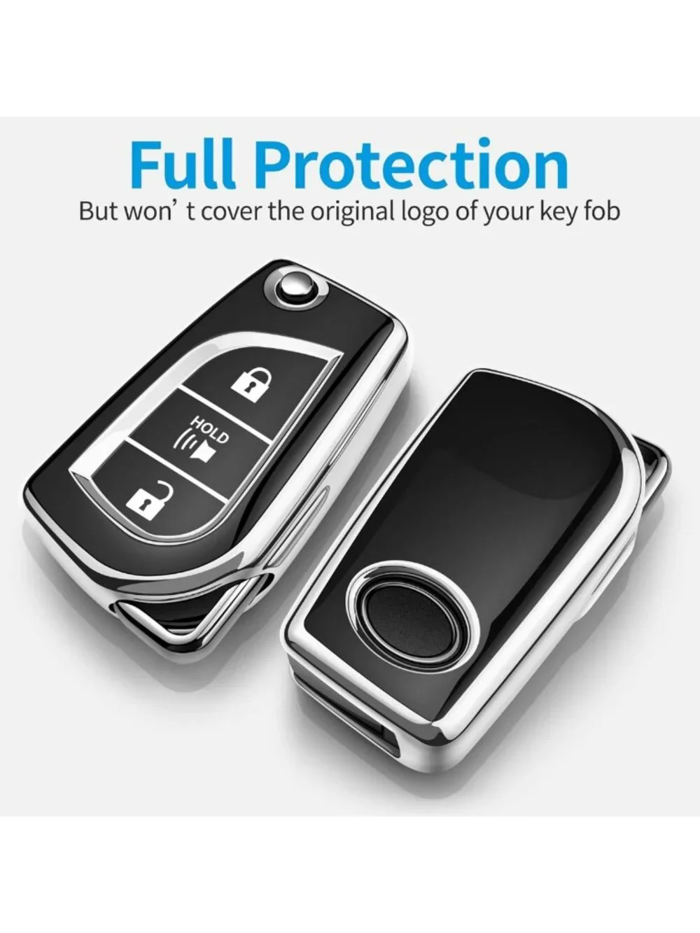 Soft TPU Key Fob Cover for Toyota RAV4, Corolla, Camry - 3 Button Remote Shell